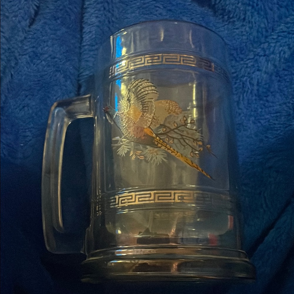 Vintage Princess House Glass Pheasant Mug